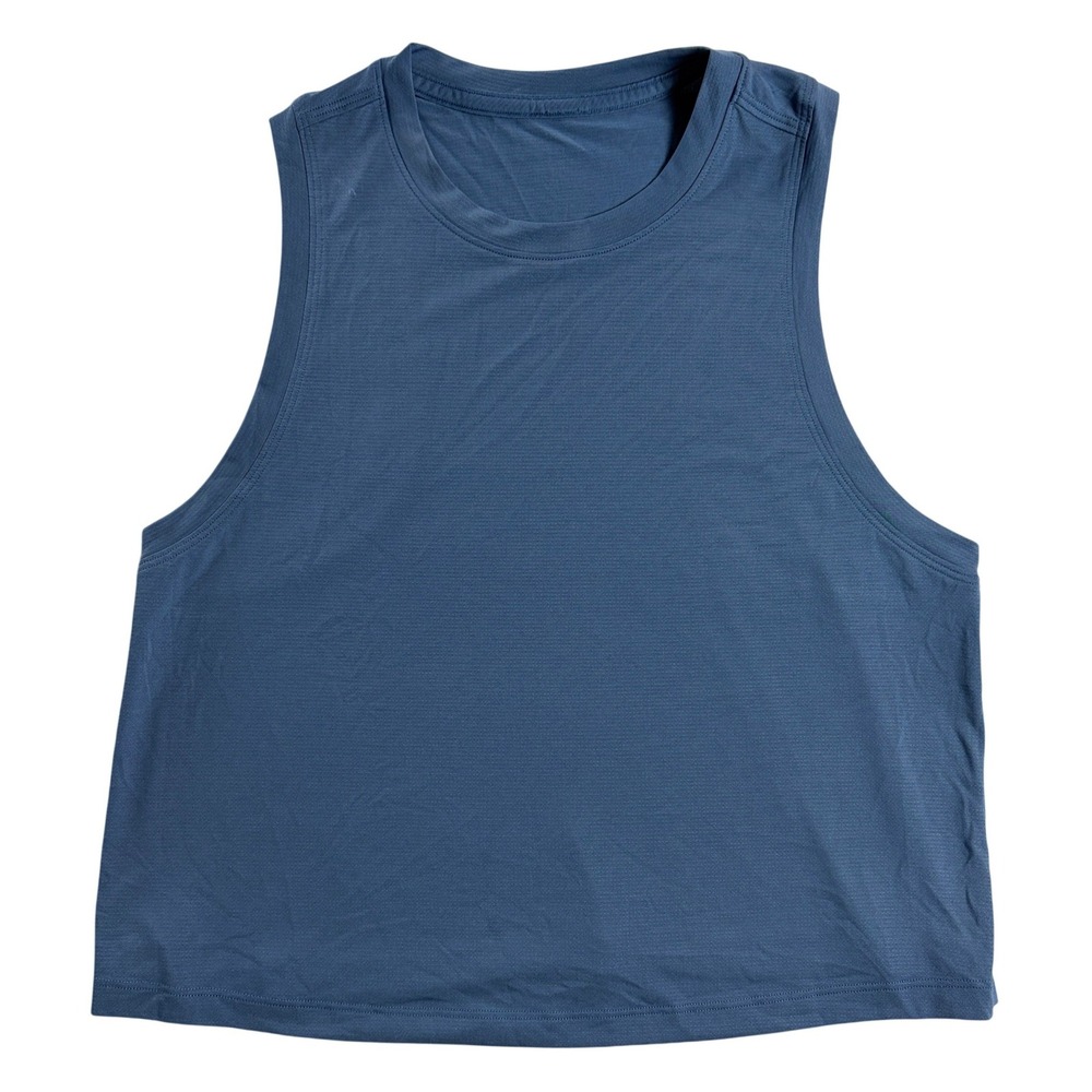 Lululemon Train to Be Tank Womens 4 Blazer Blue Cropped Workout Top